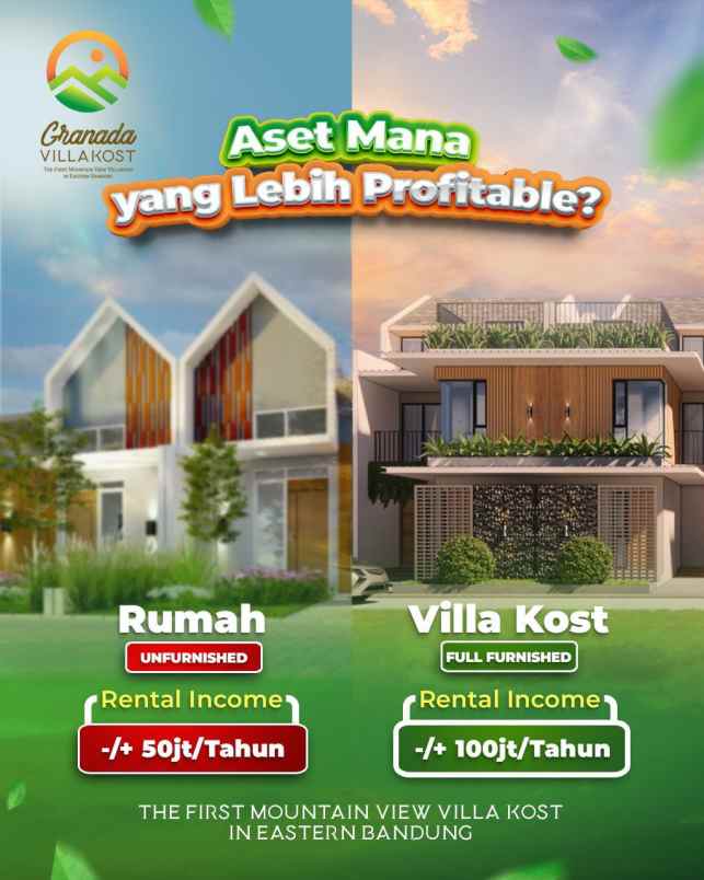 villa kost strategis dekat kampus