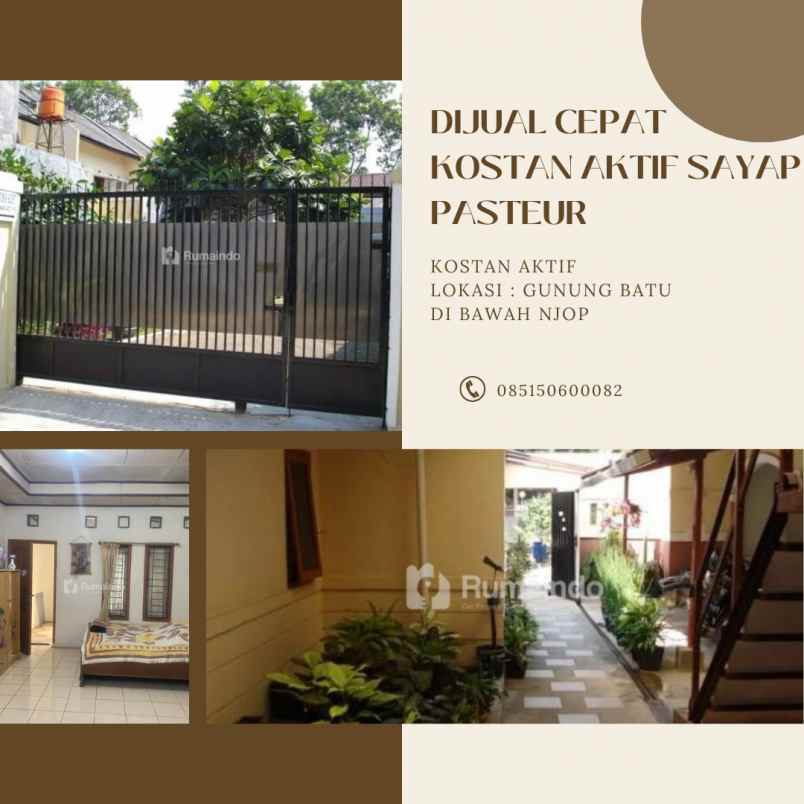 dijual cepat kostan aktif sayap pasteur