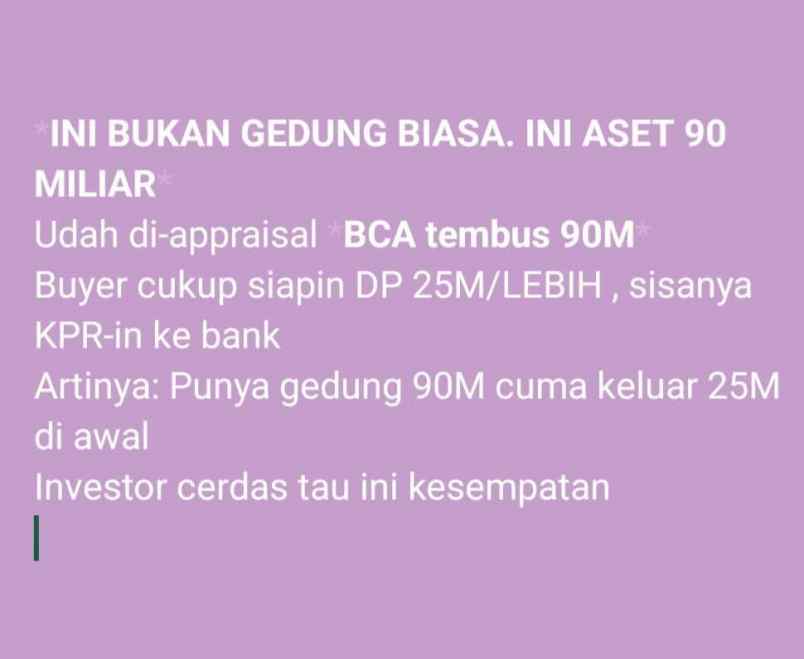 dijual gedung tulipware harga di bawah njop di cimahi