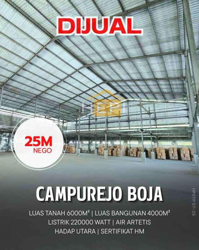 dijual gudang di campurejo boja kendal