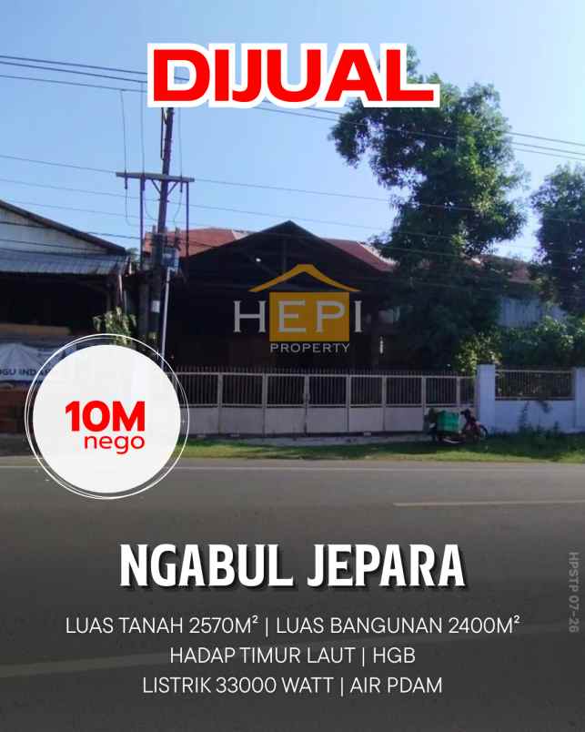 dijual gudang di ngabul jepara