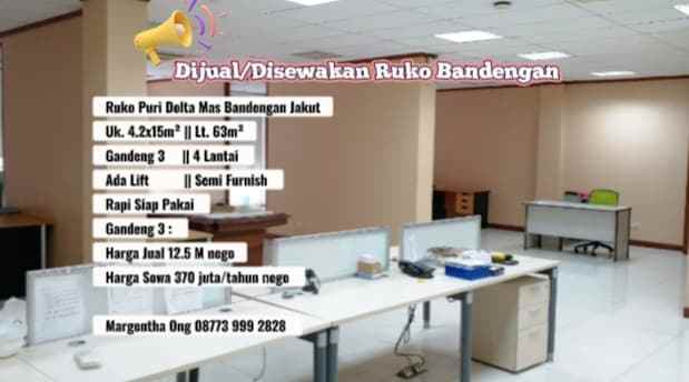 dijual ruko gudang kantor bandengan jakarta utara