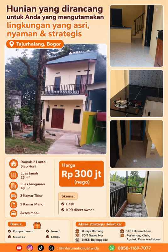 dijual rumah 2 lantai di tajur halang bogor