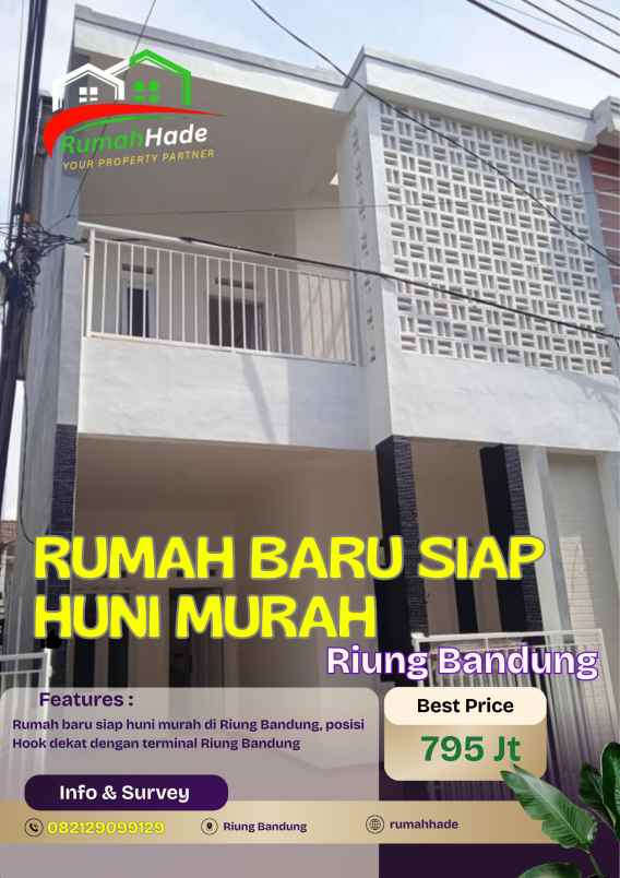 dijual rumah baru murah siap huni di riung bandung