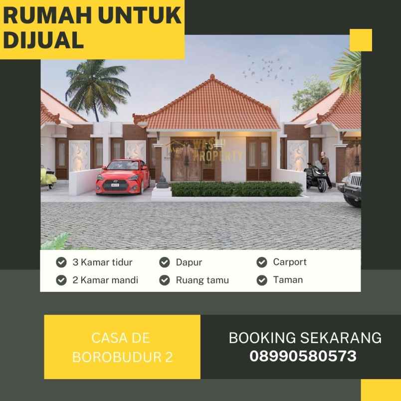 dijual rumah borobudur magelang jawa tengah