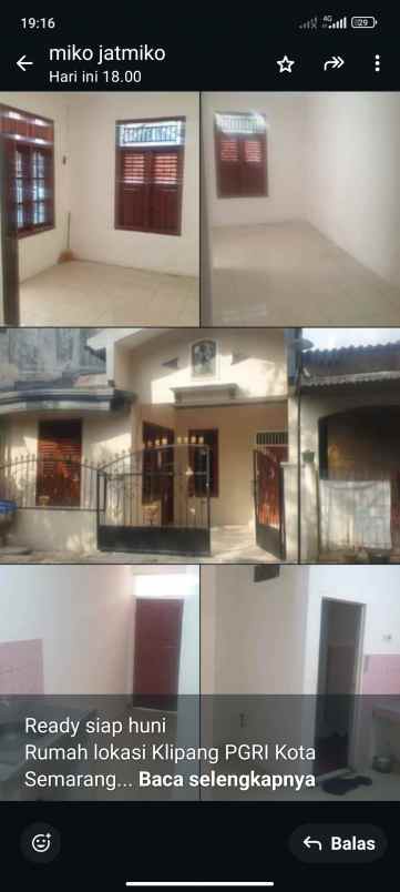 dijual rumah di klipang pgri semarang