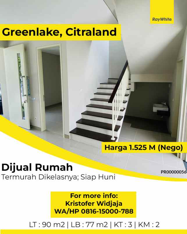 dijual rumah greenlake citraland