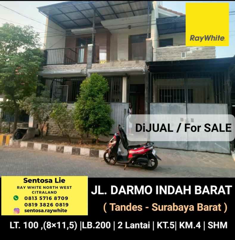 dijual rumah jalan darmo indah barat