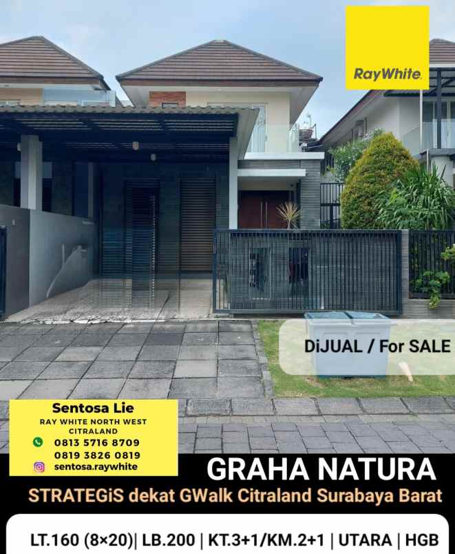 dijual rumah jalan graha natura