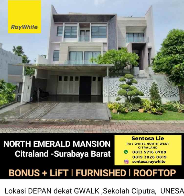 dijual rumah jalan north emerald mansion