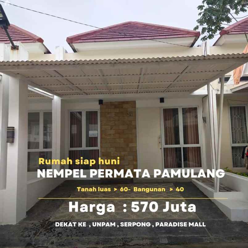 dijual rumah jalan raya pamulang