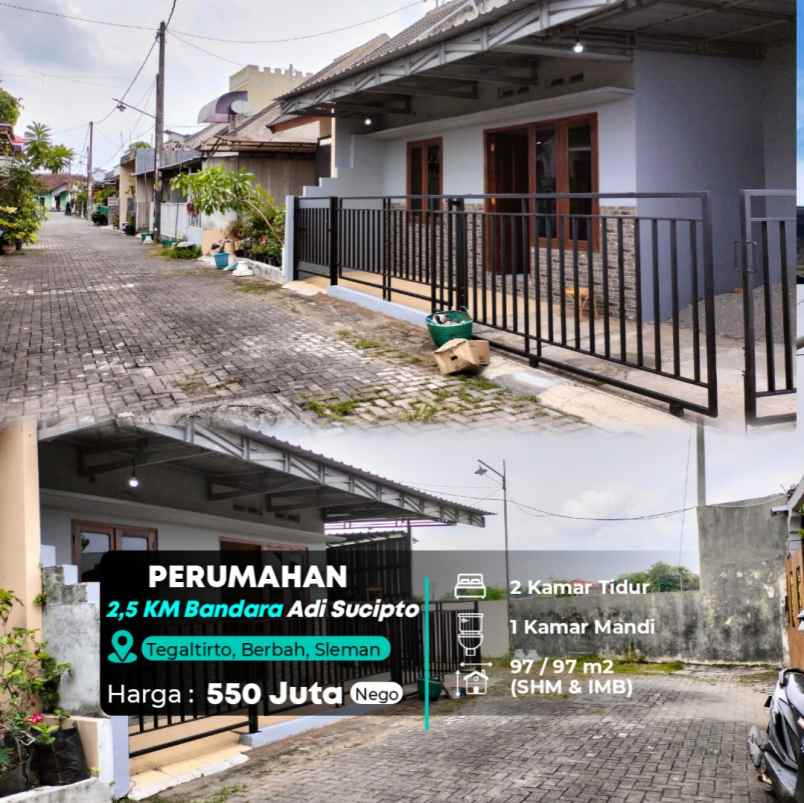 dijual rumah kantor kecamatan berbah