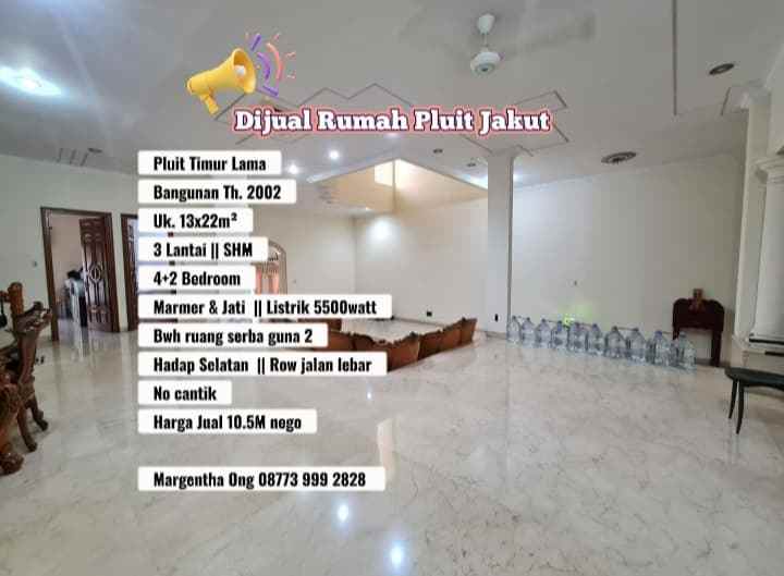 dijual rumah pluit timur lama jakarta utara