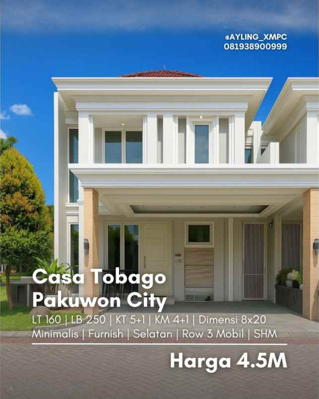 dijual rumah rumah casa tobago pakuwon city