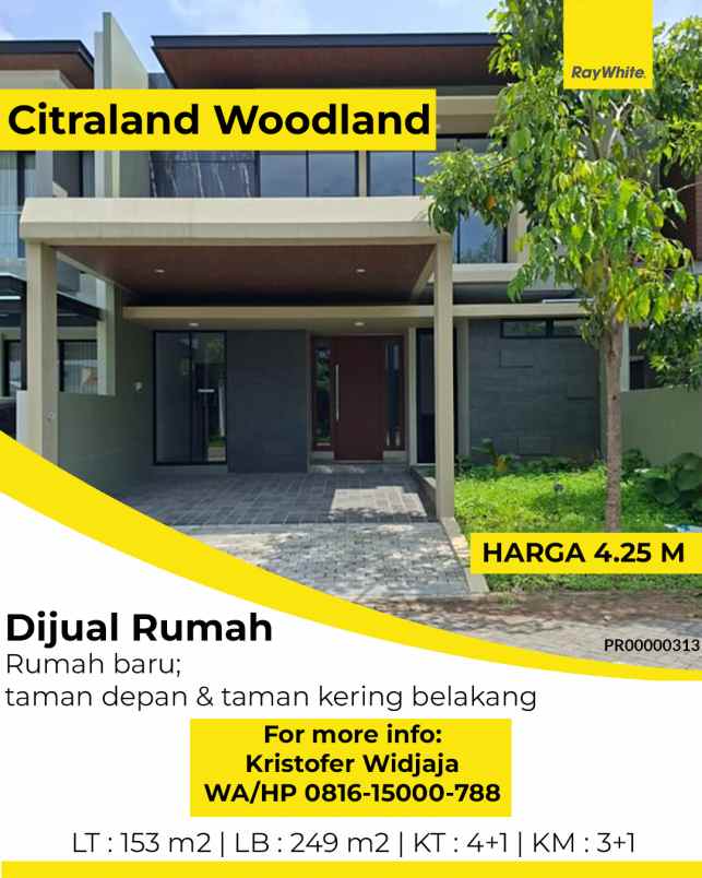 dijual rumah woodland citraland