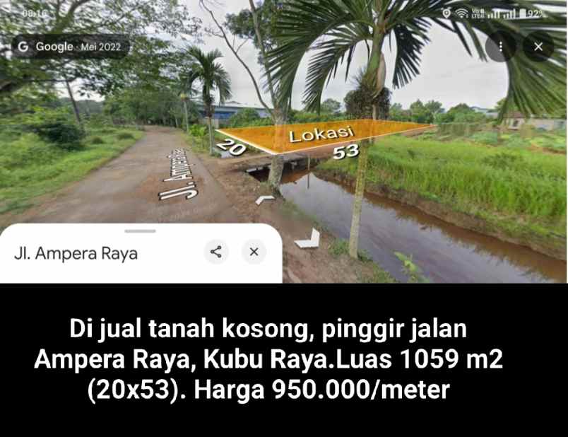 dijual tanah ampera raya