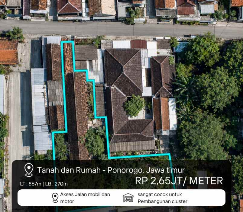dijual tanah bonus rumah gendingan ponorogo