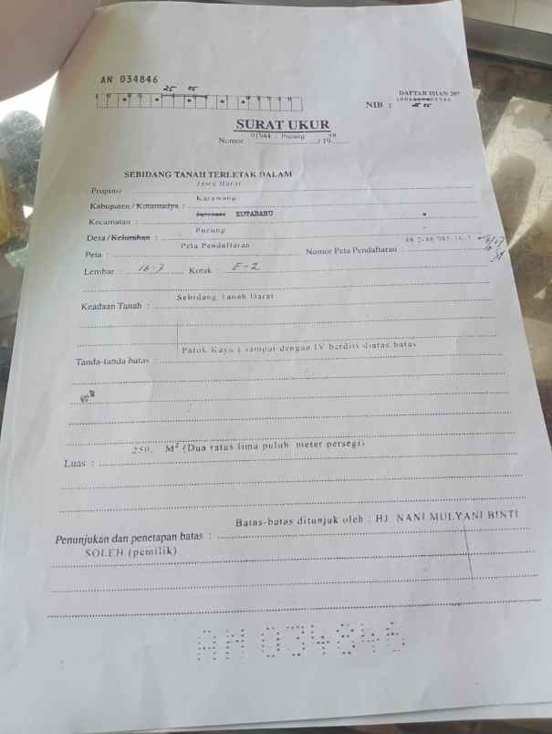 dijual tanah di pucung kota baru cikampek kab karawang