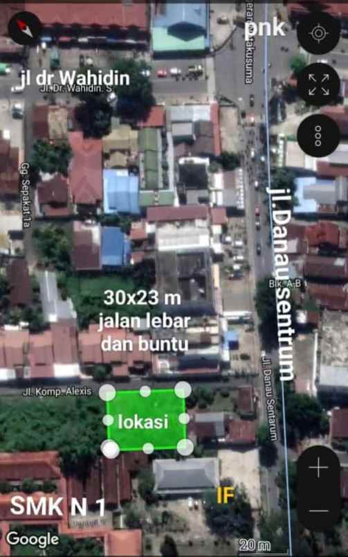 dijual tanah jalan danau sentarum