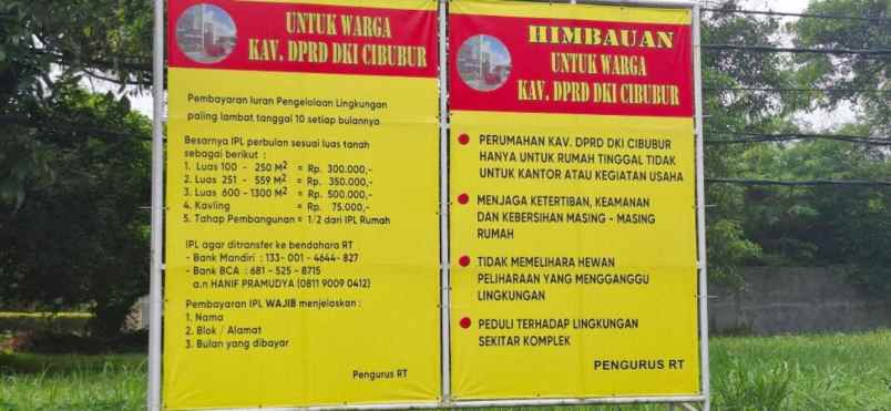 dijual tanah kavling dprd cibubur