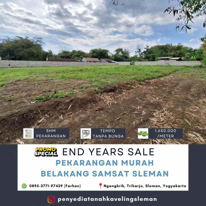 dijual tanah ngangkrik triharjo sleman