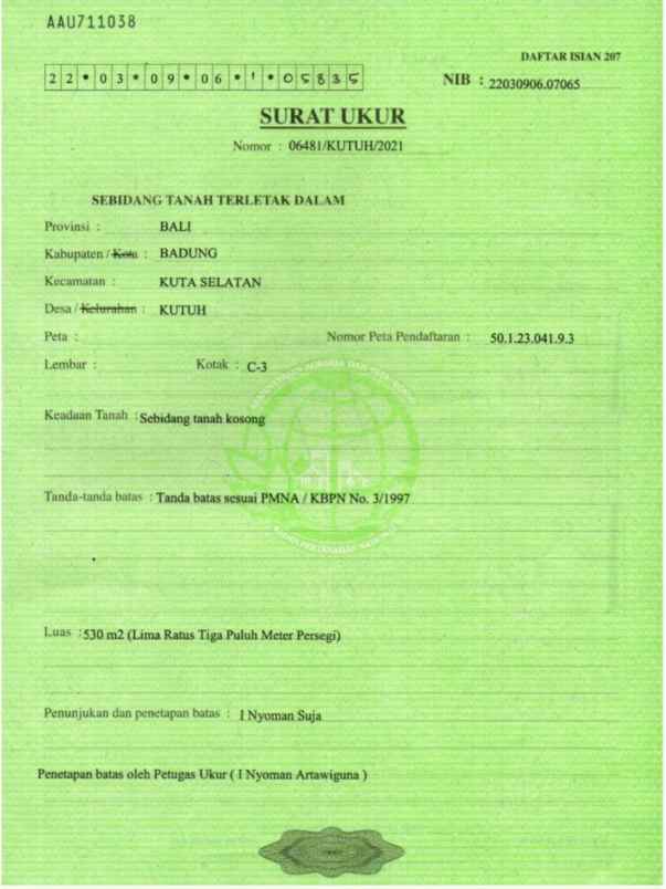 dijual tanah poltek stp bali