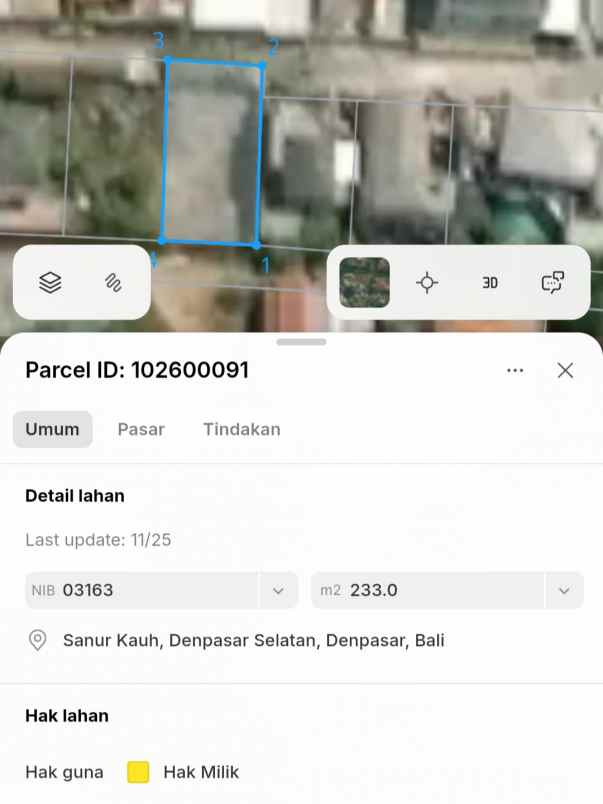 dijual tanah sanur kauh