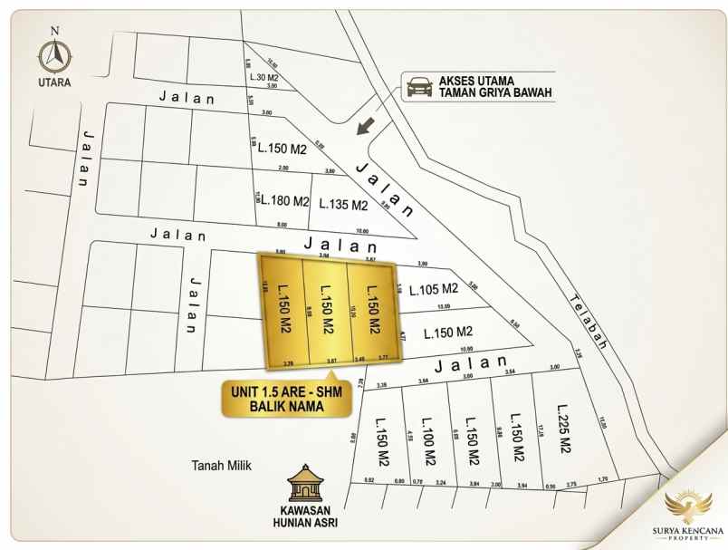 dijual tanah taman griya bawah jimbaran