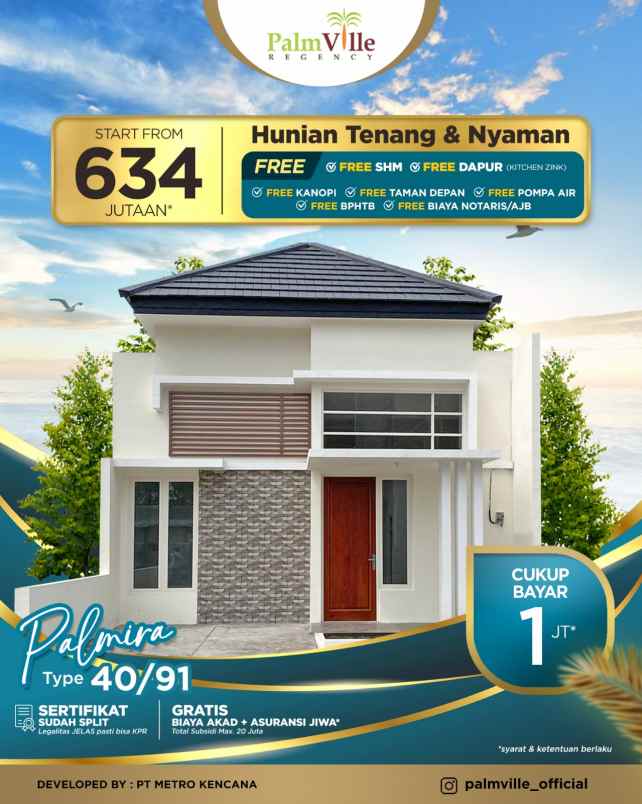 huian nyaman dan asri di palm ville regency buduran