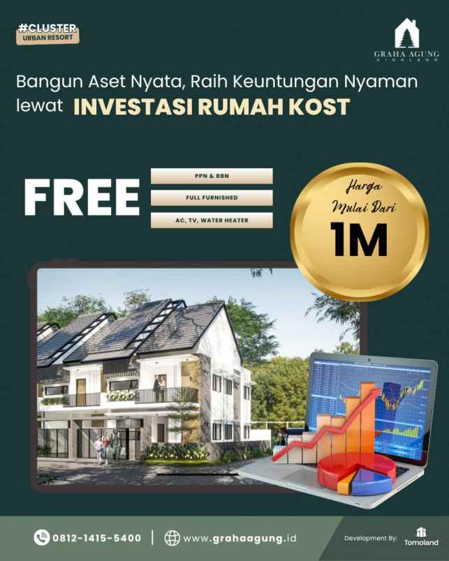 kostel malang premium dekat ub harga 1 m an