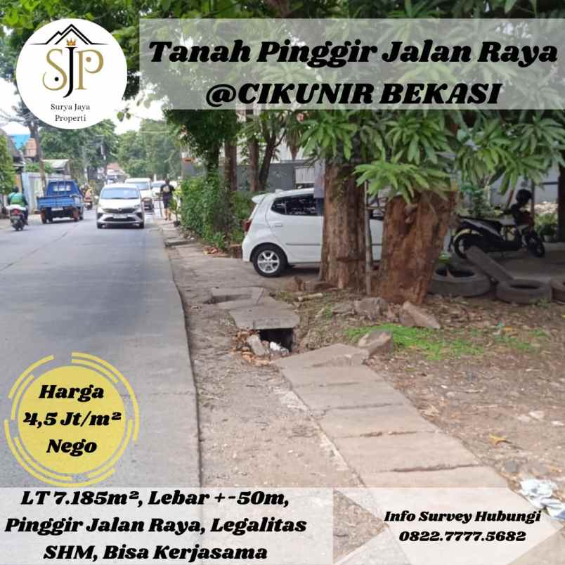 lahan strategis pinggir jalan raya cikunir bekasi