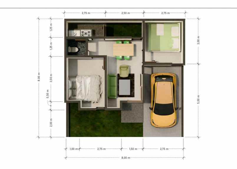 rumah 1 lantai 300 jutaan lokasi di sukun