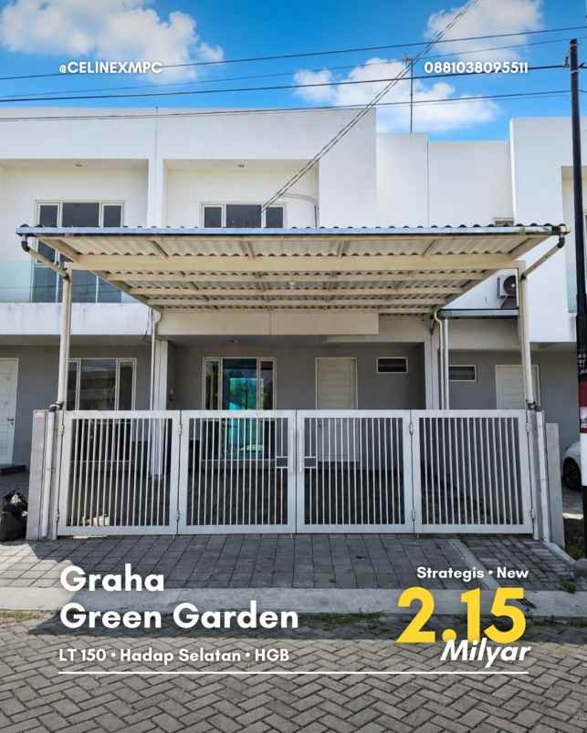 rumah graha green garden strategis new 3 unit ac