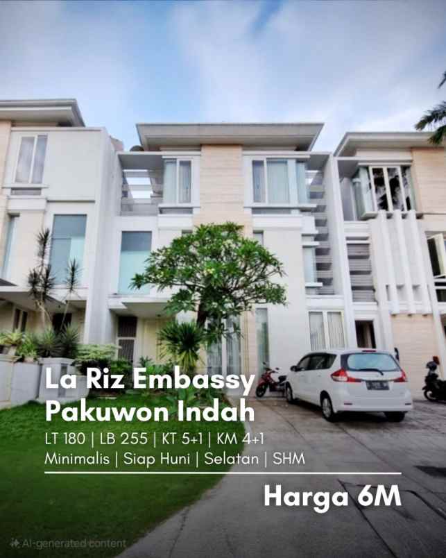 rumah la riz embassy pakuwon indah minimalis siap huni