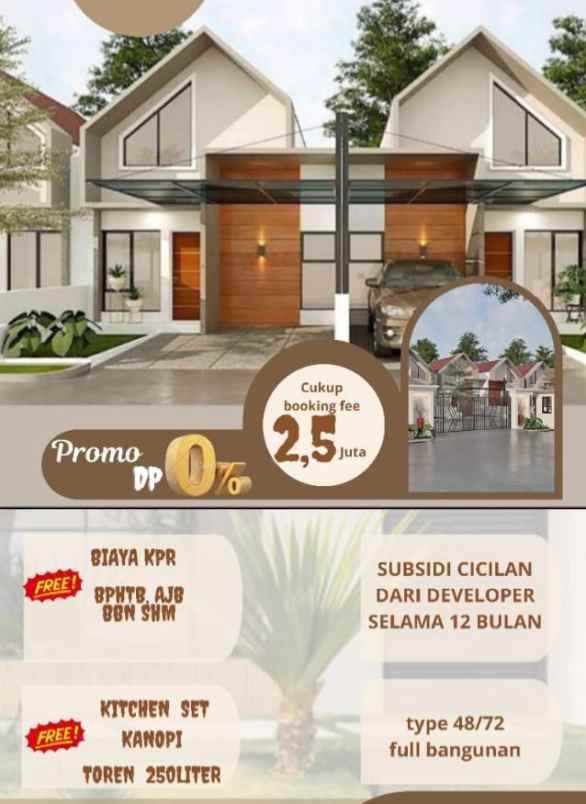 rumah minimalis dp rendah di gunung sindur