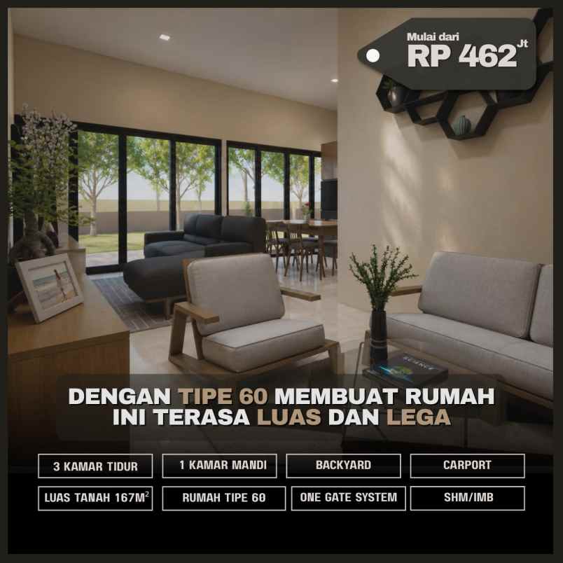 rumah murah tipe 60 luas dalam cluster di prambanan