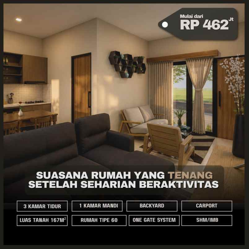 rumah murah tipe 60 luas dalam cluster di prambanan