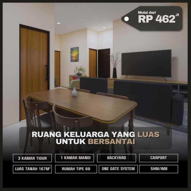 rumah murah tipe 60 luas dalam cluster di prambanan