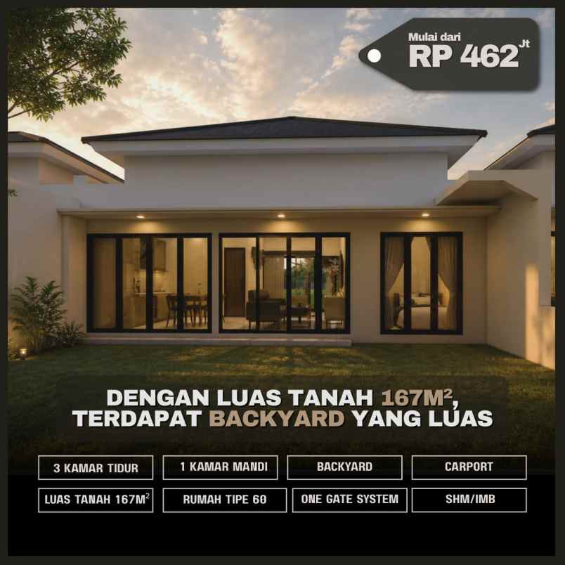 rumah murah tipe 60 luas dalam cluster di prambanan