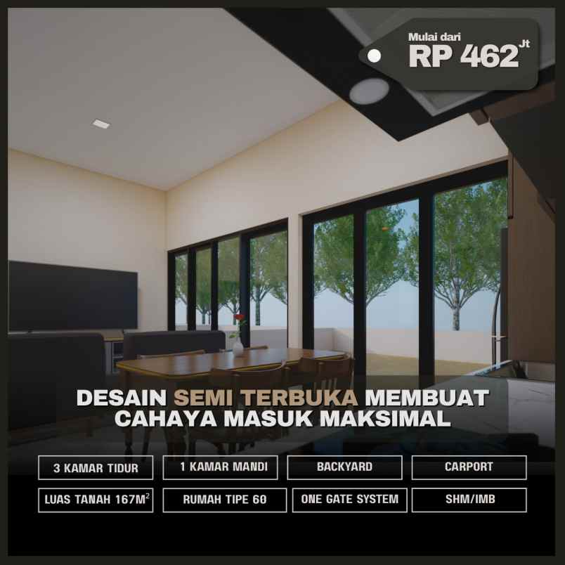 rumah murah tipe 60 luas dalam cluster di prambanan
