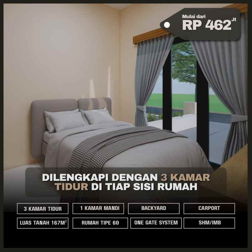 rumah murah tipe 60 luas dalam cluster di prambanan