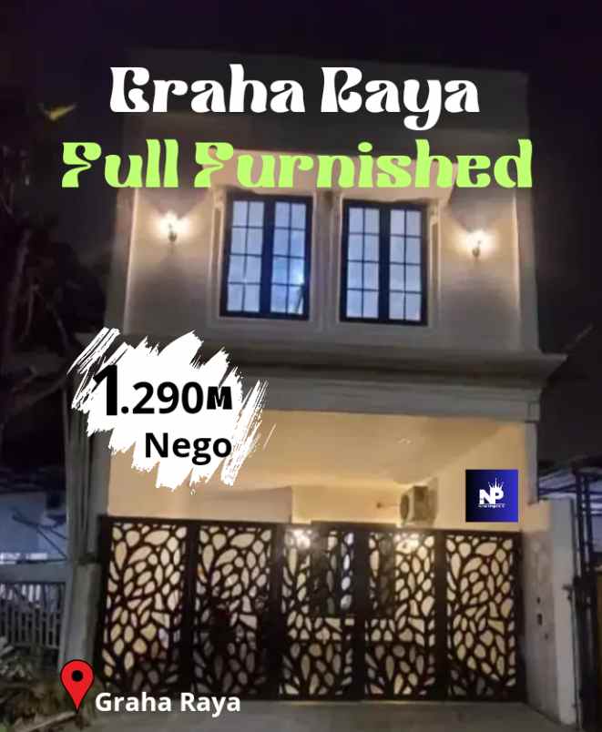Dijual Rumah Siap Huni Full Furnished Di Graha Raya