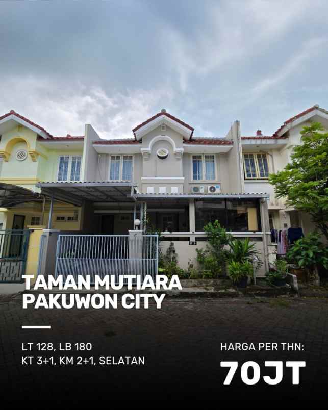rumah taman mutiara pakuwon city siap huni minimalis