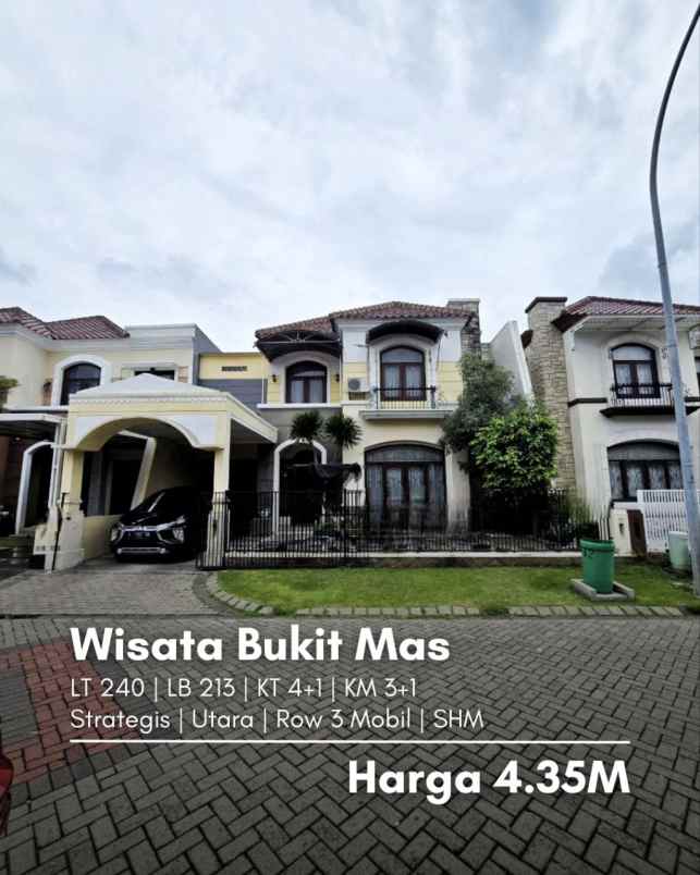 rumah wisata bukit mas strategis row jalan 3 mobil