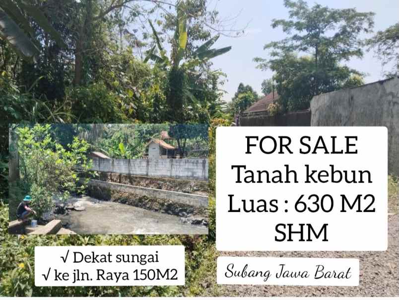 tanah darat dekat sungai cijambe subang