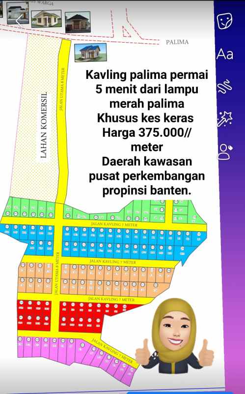 tanah jln raya palka prov banten