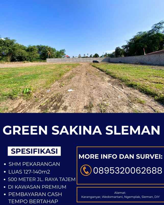 tanah murah 2 juta meter dekat pasar sleman