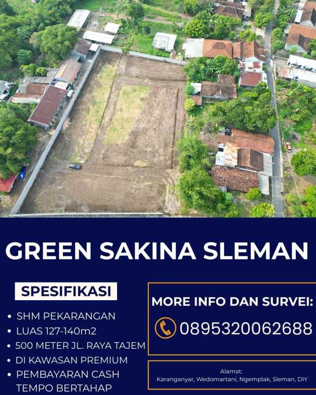tanah murah 2 juta meter dekat pasar sleman