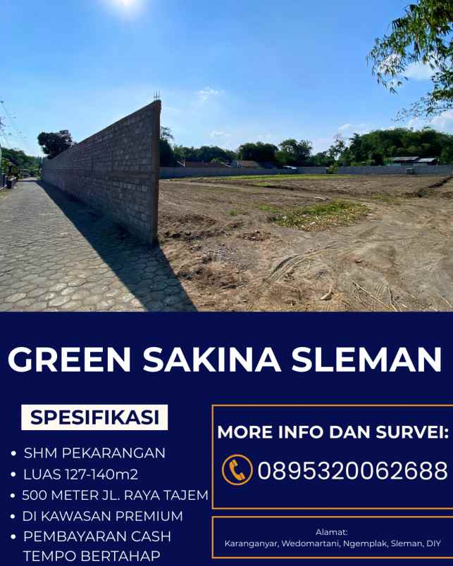 tanah murah 2 juta meter dekat pasar sleman