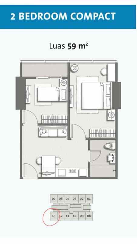 apartemen praxis lt 20 free ac 3 unit kosongan nego